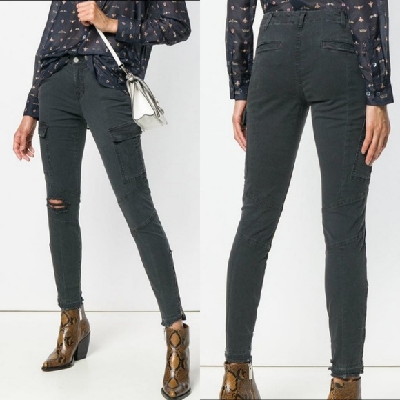 J Brand Denim - J Brand Houlihan Mid-Rise Skinny Crop Ripped Black